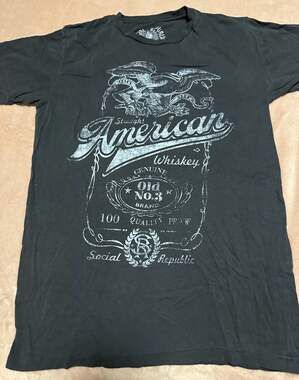 Social Republic American Whiskey Eagle Graphic T-Shirt